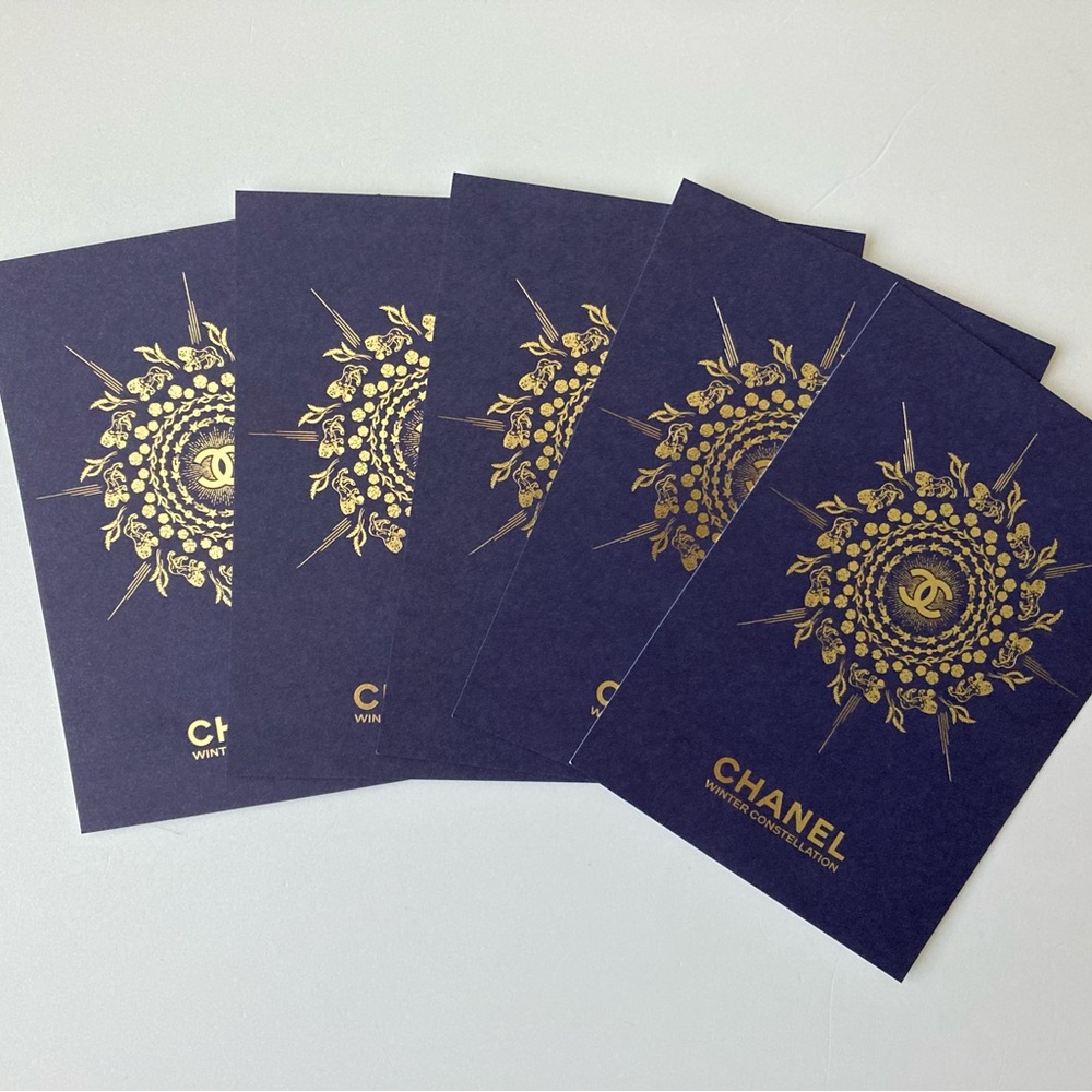 5 Chanel Postcard 2025 Christmas Holidays Winter Constellation Card Lot Set